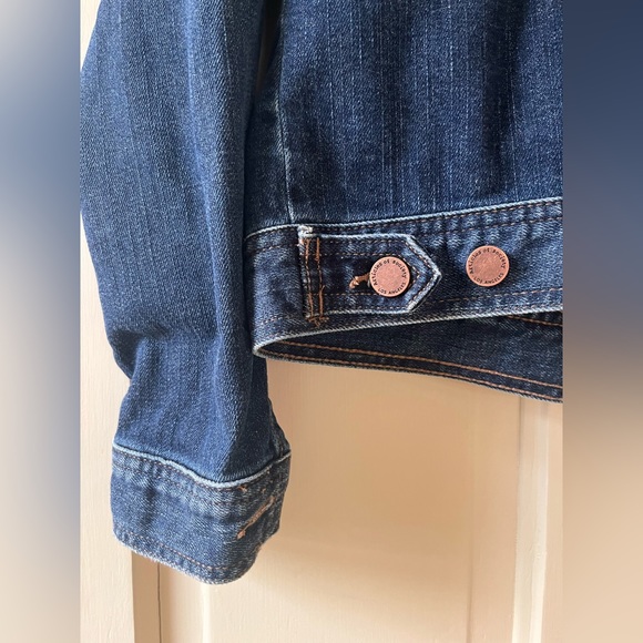 Articles of Society Dark Denim Jacket with Shearling Collar and Trim -Small - Picture 9 of 10